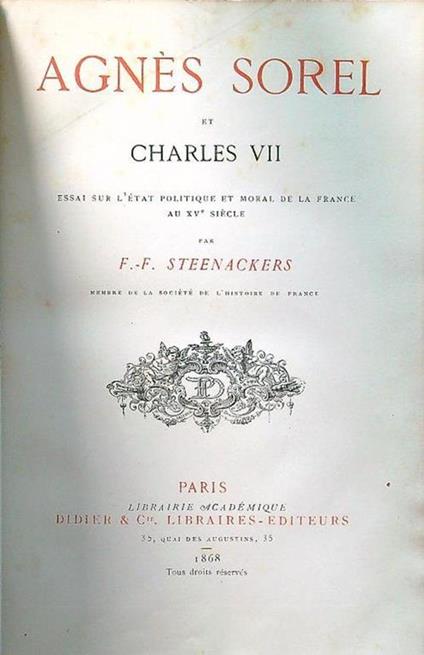 Agnes Sorel et Charles VII - copertina