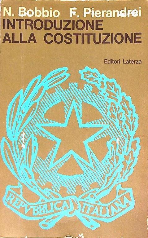 Introduzione alla costituzione - Norberto Bobbio - copertina