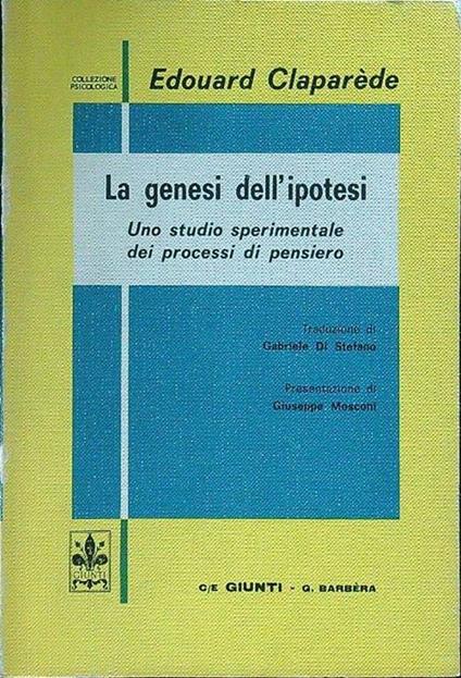 La genesi dell'ipotesi - copertina