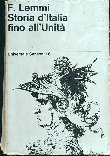 Storia d'Italia fino all'unità - Francesco Lemmi - copertina