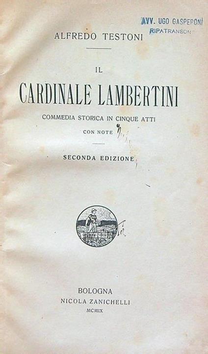 Il cardinale Lambertini - Alfredo Testoni - copertina