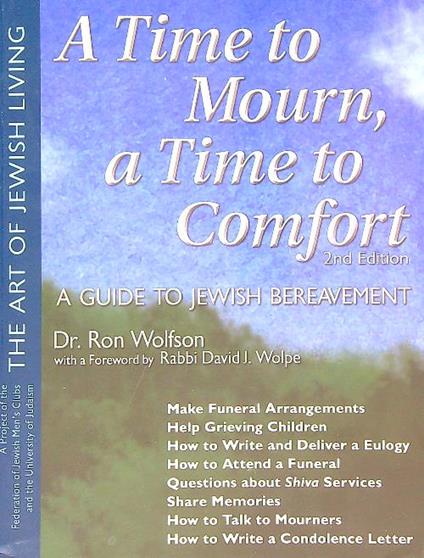 A Time to Mourn a Time to Comfort - Ron Wolfson - copertina