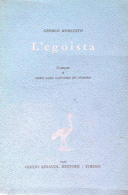 L' egoista - George Meredith - copertina