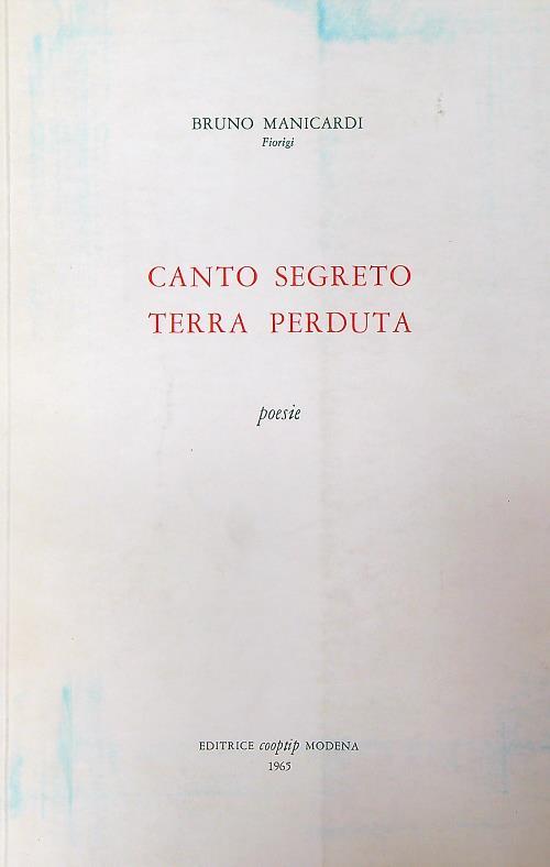 Canto segreto terra perduta