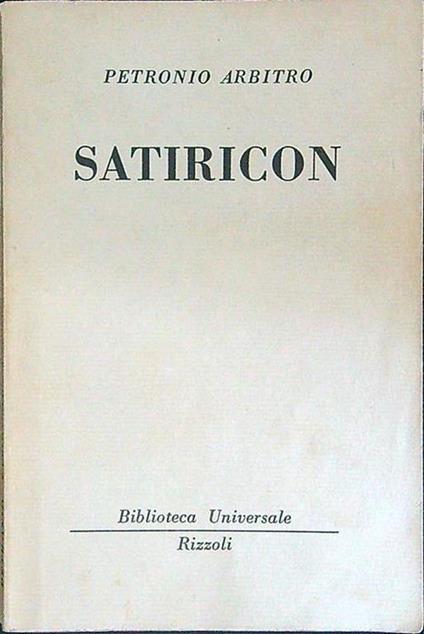 Satiricon - Arbitro Petronio - copertina
