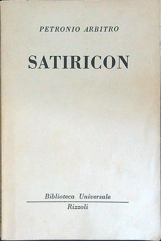 Satiricon - Arbitro Petronio - copertina