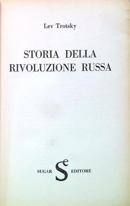 Storia della rivoluzione russa - Lev Trotsky - copertina