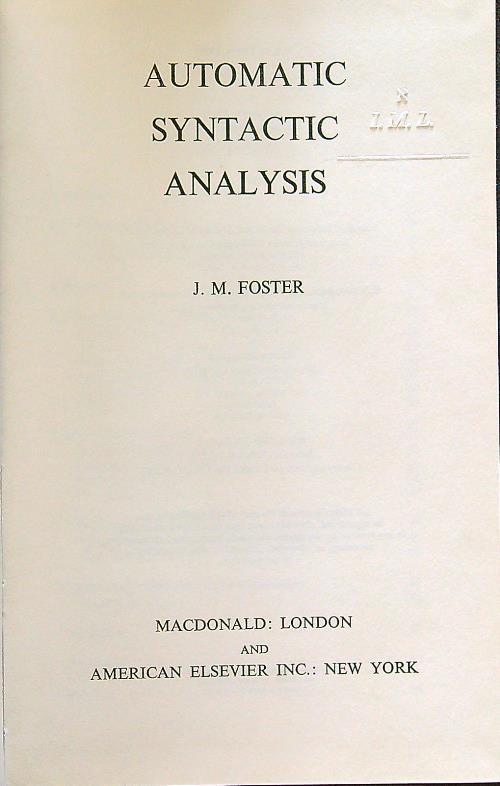 Automatic syntactic analysis