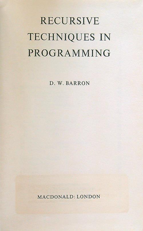 Recursive techniques in programming