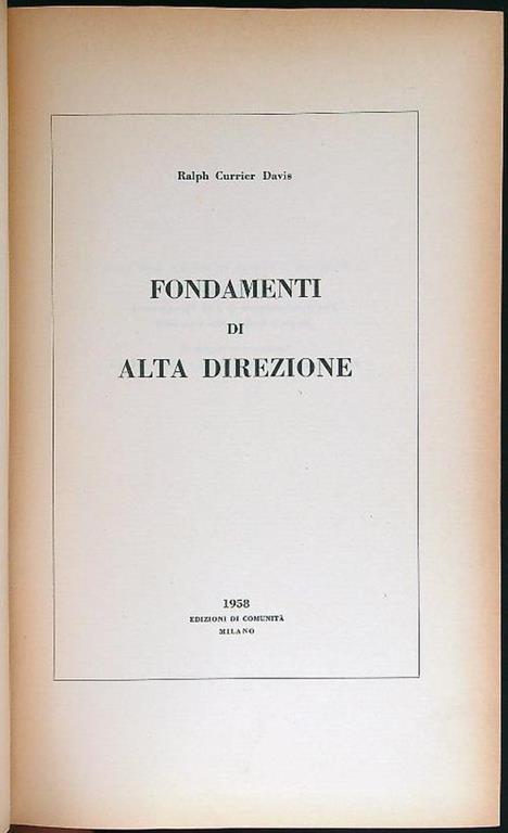 Fondamenti di alta direzione - copertina