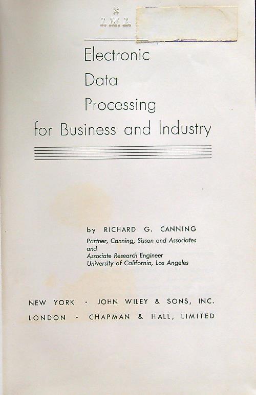 Electronic data processing for business and industry