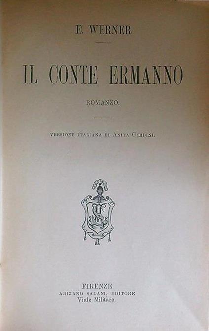Il  conte Ermanno - E. Werner - copertina
