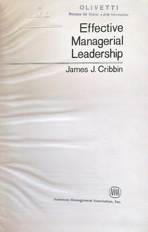 Effective managerial leadership - copertina