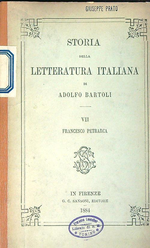 Storia della letteratura italiana. VII