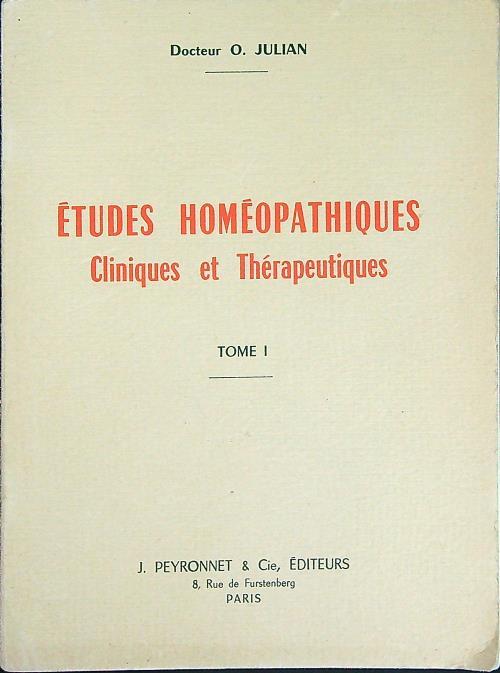 Etudes homeopathiques Tome I