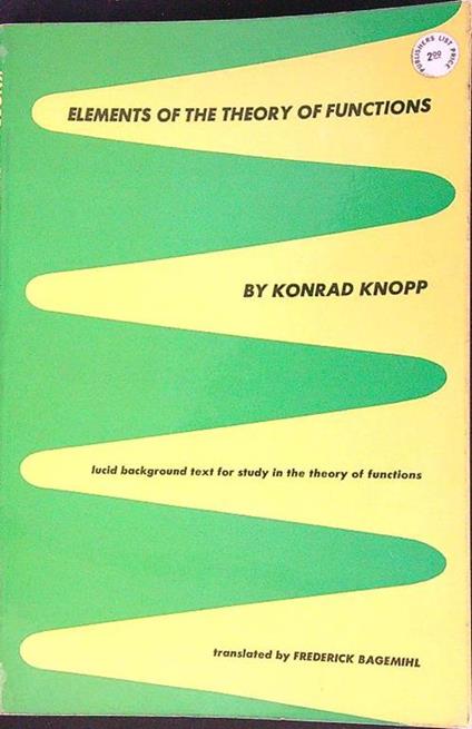 Elements of the theory of functions - Konrad Knopp - copertina