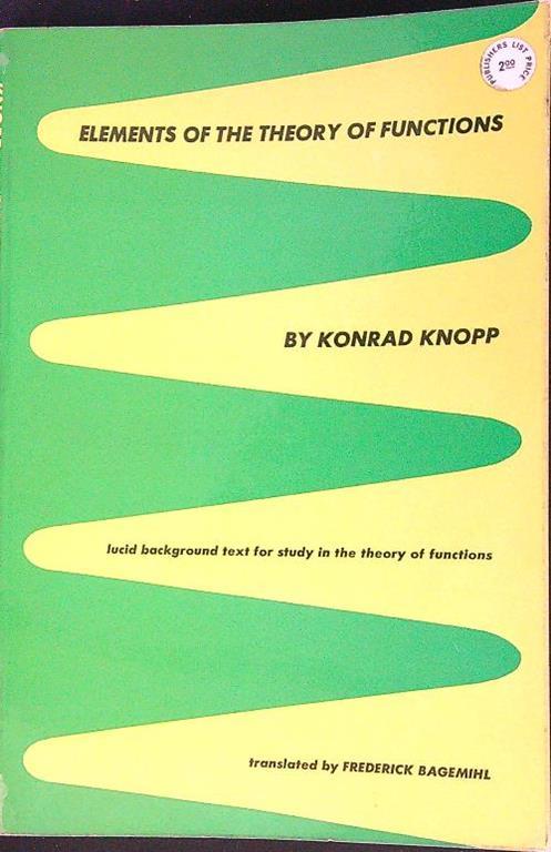 Elements of the theory of functions - Konrad Knopp - copertina