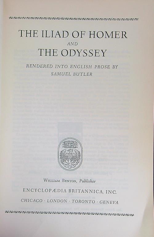 The  iliad of homer The Odyssey