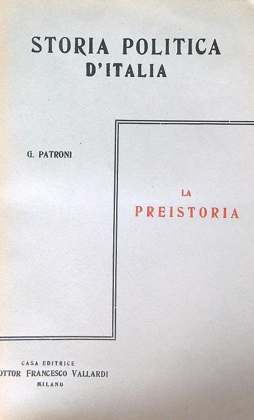 La preistoria. Volume primo