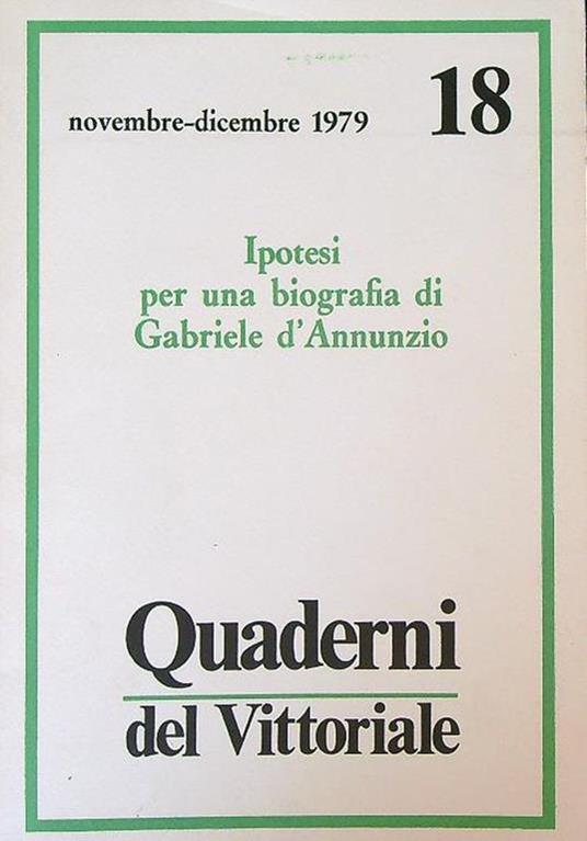 Ipotesi per una biografia di Gabriele d' Annunzio - copertina