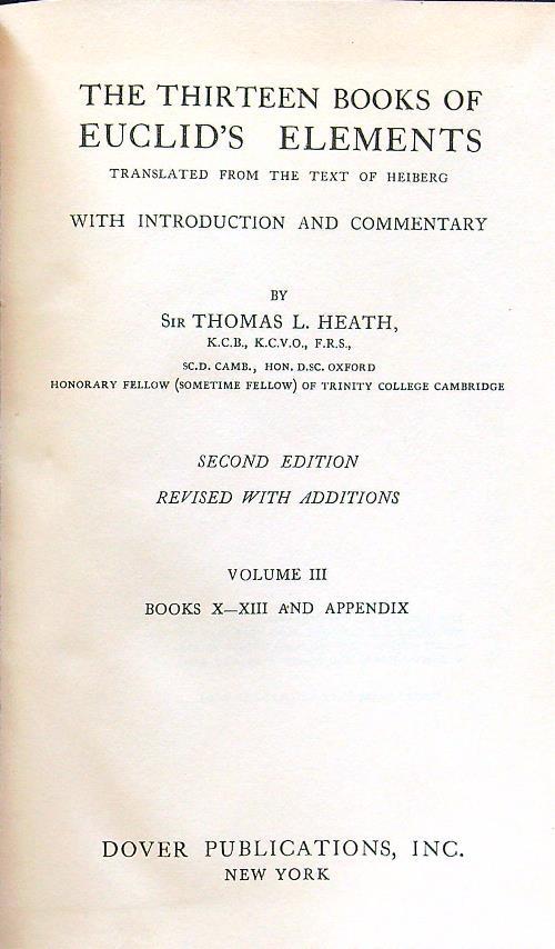 The thirteen books of Euclid's elements vol III