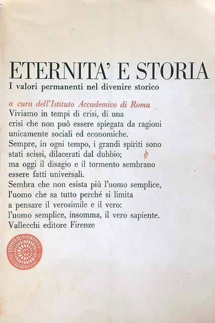 Eternità e storia - copertina