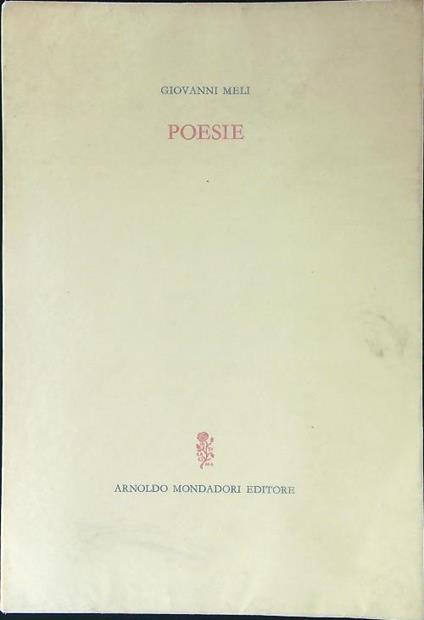 Poesie - Giovanni Meli - copertina