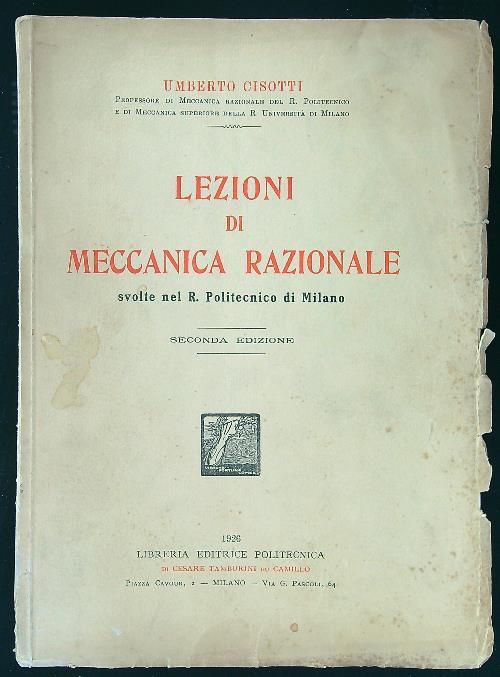 Lezioni di meccanica razionale