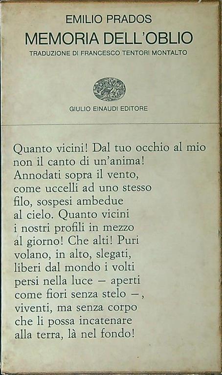 Memoria dell'oblio - copertina