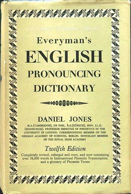 Everyman's english pronouncing dictionary 12 edition - Daniel Jones - copertina