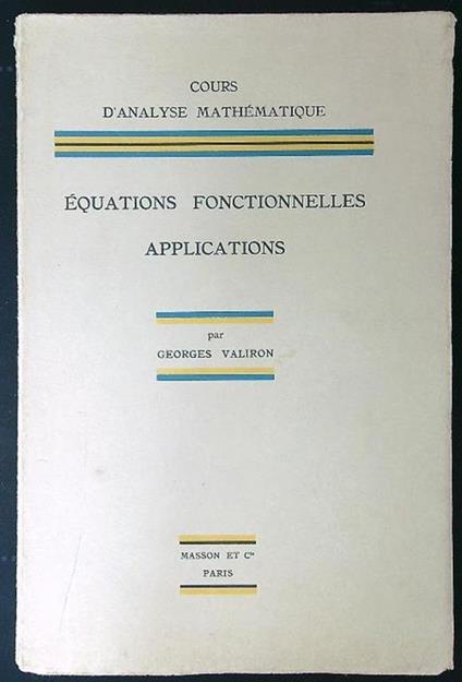 Equations fonctionnelles - Applications - copertina