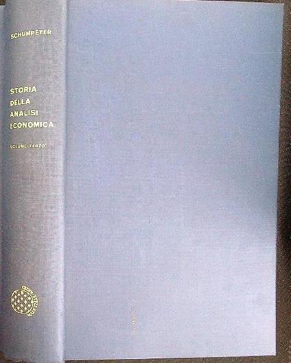 Storia della analisi economica Volume Terzo - copertina