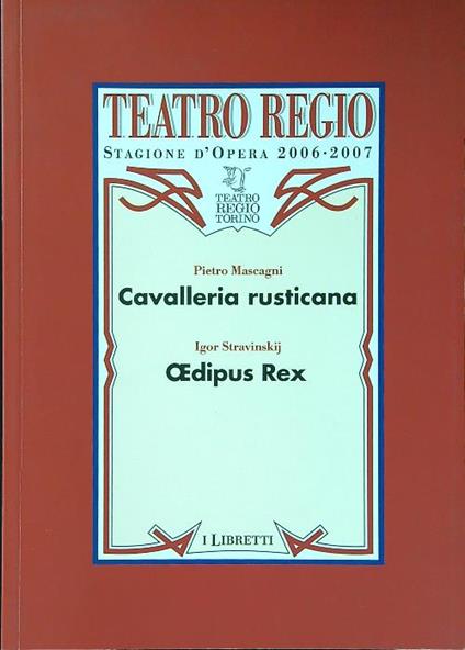 Cavalleria rusticana - Oedipus Rex - Mascagni - copertina