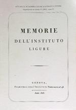 Memorie dell'Instituto Ligure. Serie VI Suppl Vol IV 2001