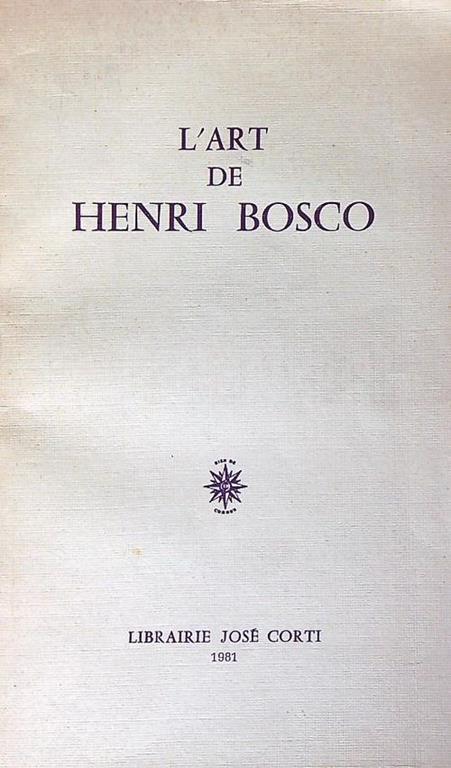 L' art de Henri Bosco - copertina