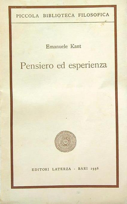 Pensiero ed esperienza - copertina