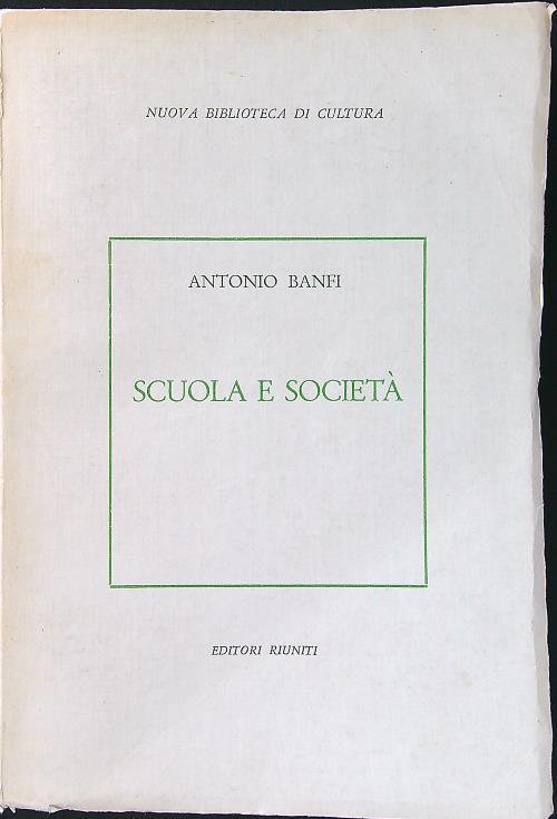 Scuola e società - Antonio Banfi - copertina