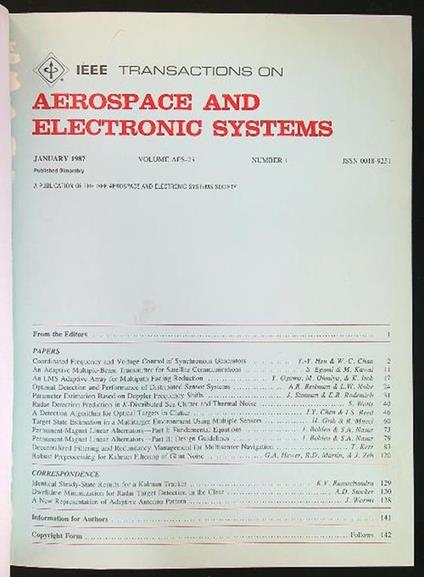 Ieee Aerospace and Electronic Systems annata 1987 - copertina