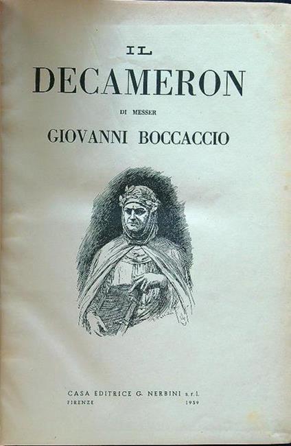 Il decameron - Giovanni Boccaccio - copertina