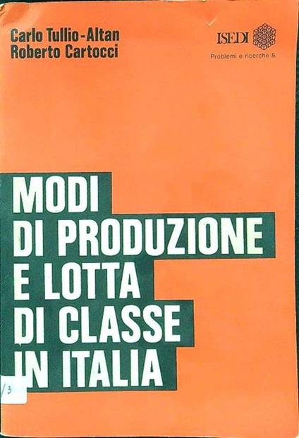 Modi di produzione e lotta di classe in Italia - copertina