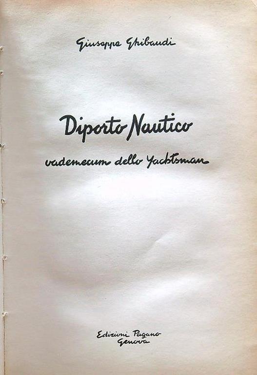 Diporto nautico - Giuseppe Ghibaudi - copertina