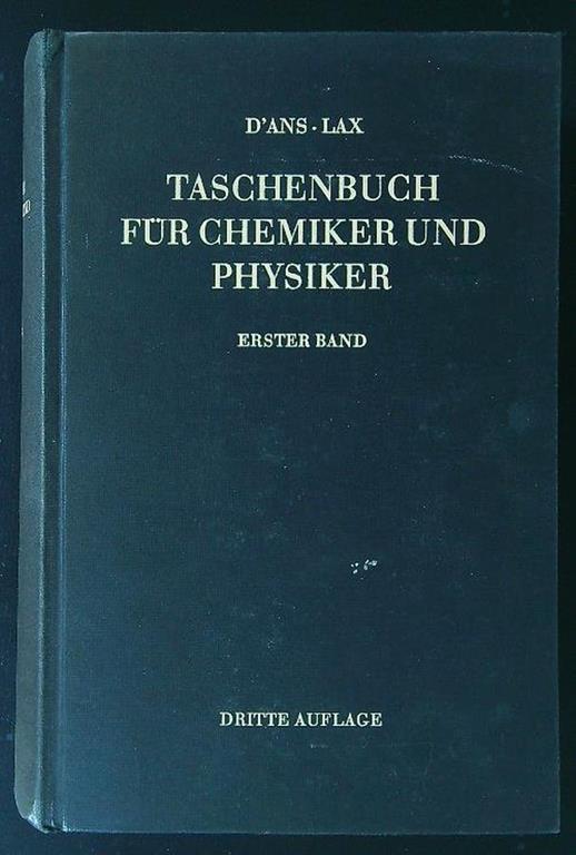 Taschenbuch fur Chemiker und Physiker - copertina
