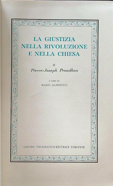 La giustizia nella rivoluzione e nella Chiesa - Pierre-Joseph Proudhon - copertina