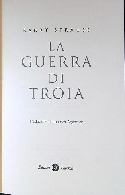 La guerra di Troia - Barry Strauss - copertina