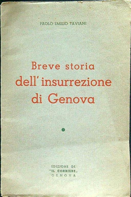 Breve storia dell'insurrezione di Genova (estratto) - copertina