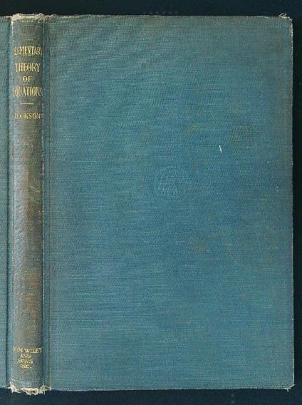 Elementary Theory of Equations - copertina