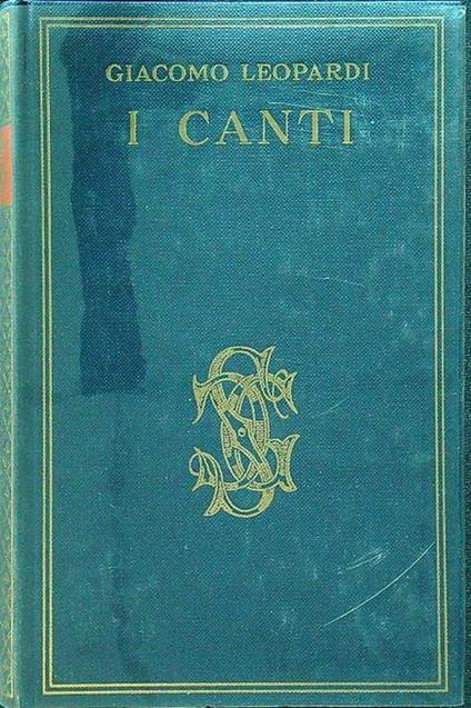 I canti - Giacomo Leopardi - copertina