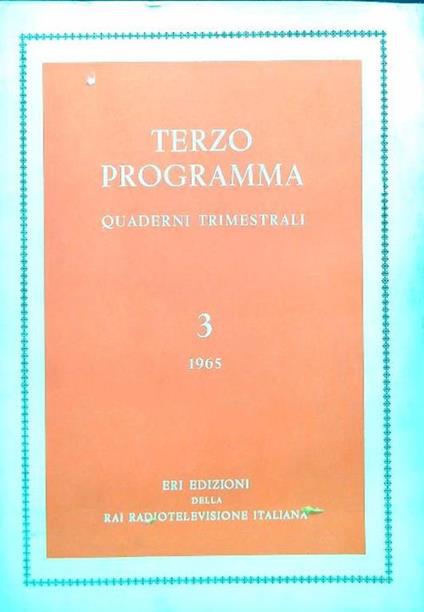 Terzo Programma 3/1965 - copertina