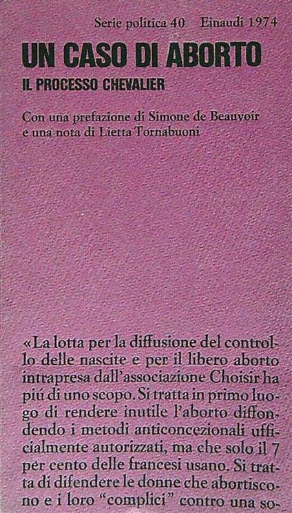 Un caso di aborto. Il processo Chevalier - copertina
