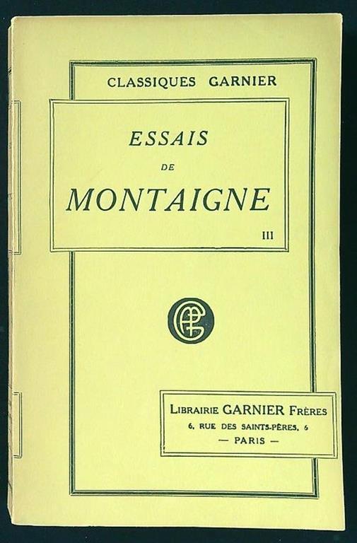 Essais de montaigne III - copertina